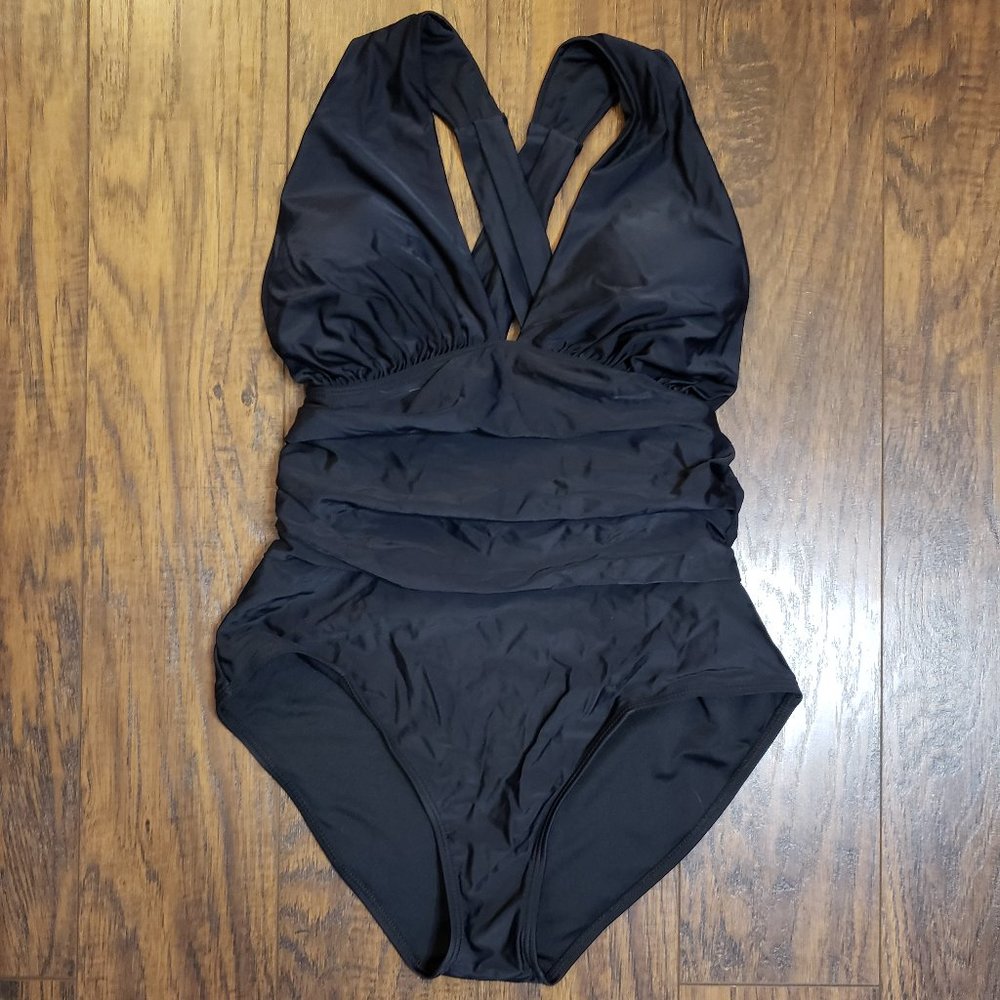 Medium black one piece bathing suit
